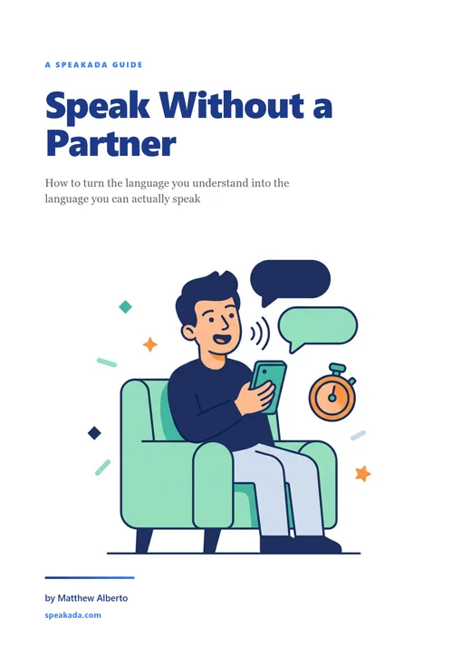 Cover of Speak Without a Partner, a free Speakada guide