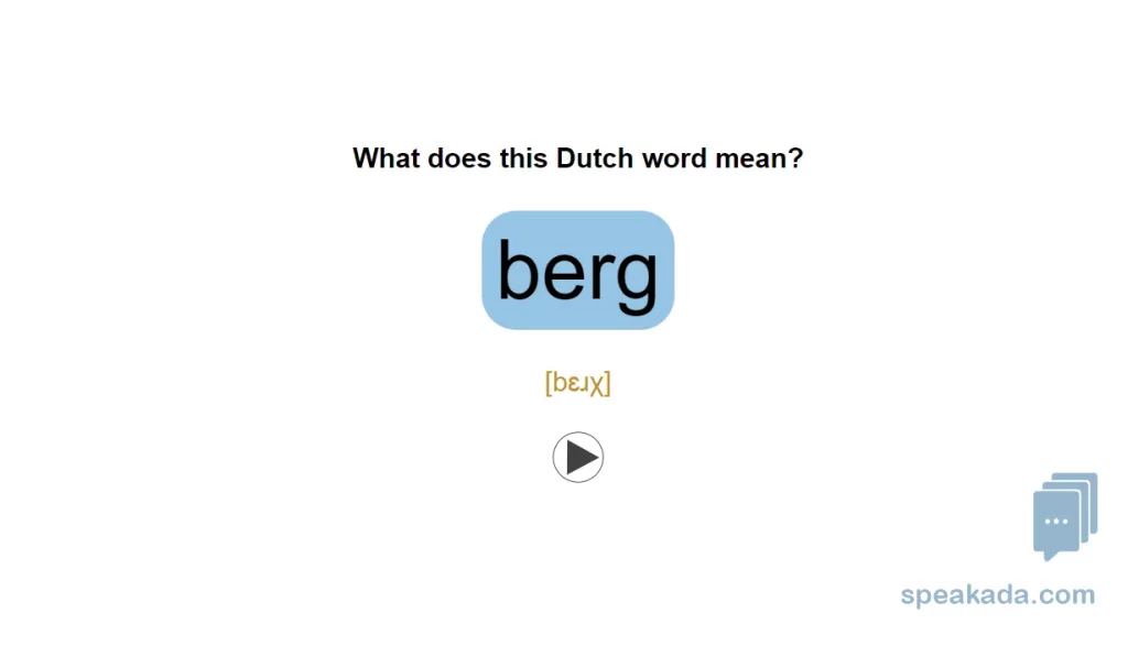 Word-to-picture card — see the Dutch word, visualise the image