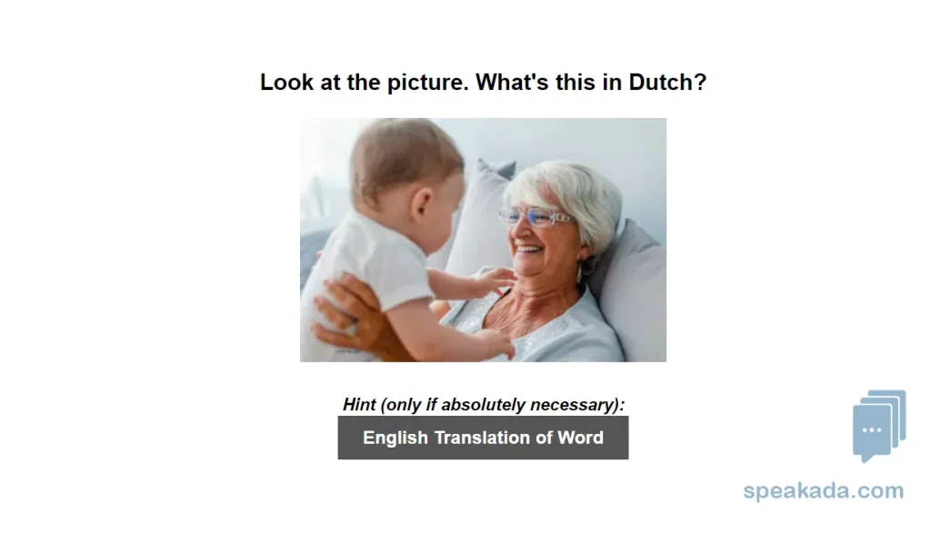 Dutch 500 Picture Words — front of card showing image