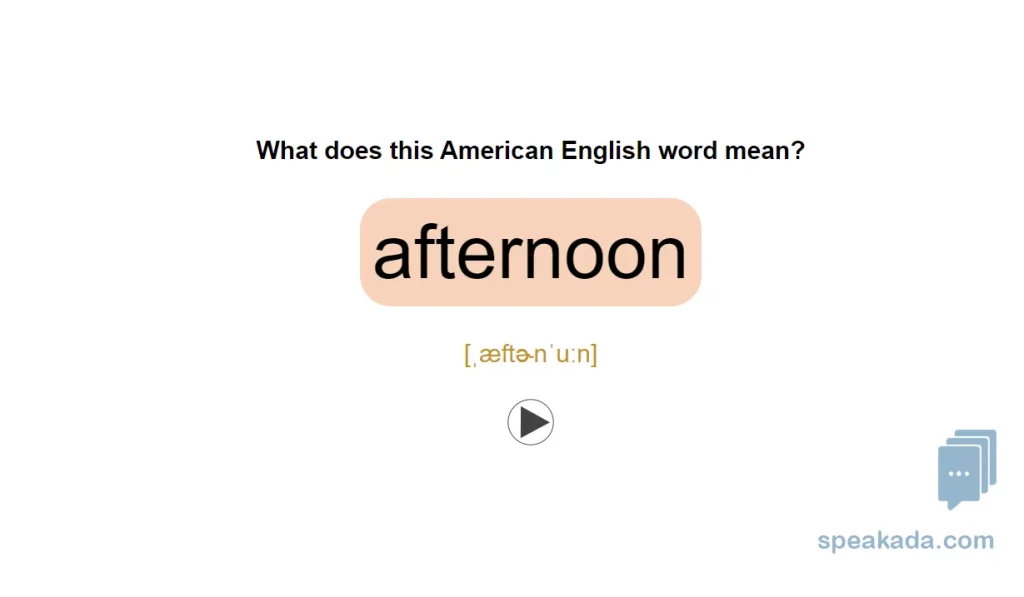 Flashcard showing high-quality audio pronunciation for an English word