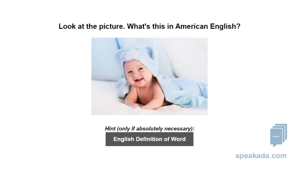 English 500 Picture Words example flashcard
