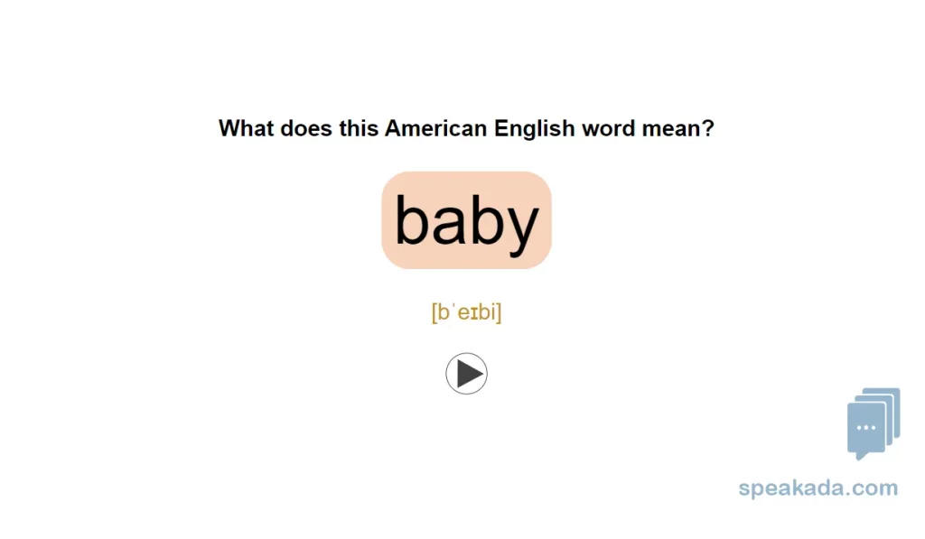 Word to Picture flashcard — see the English word, visualise the concept
