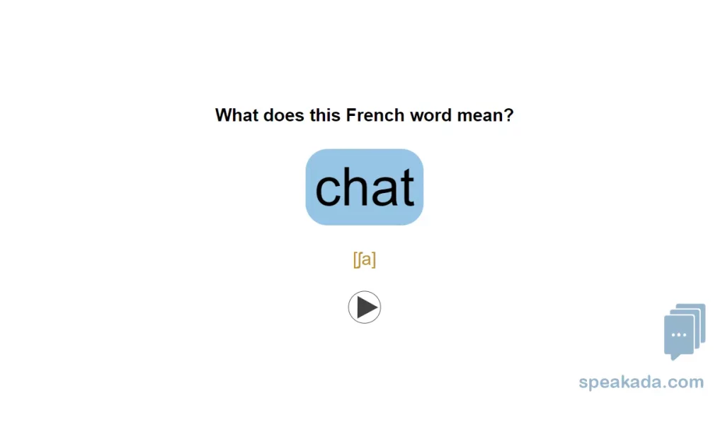 Word-to-picture card — see the French word, visualise the image