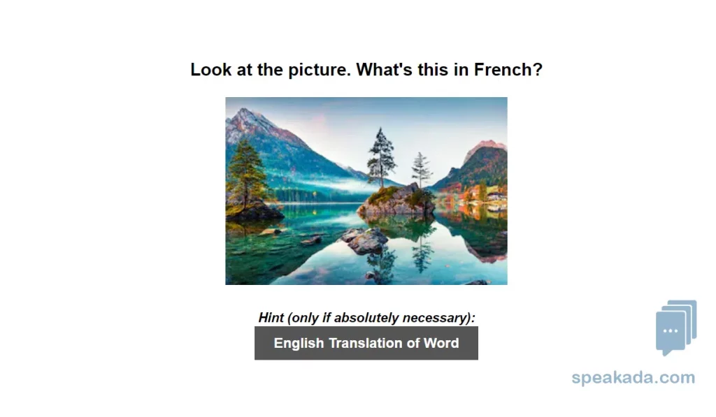 Another picture-to-word example with a different vocabulary category