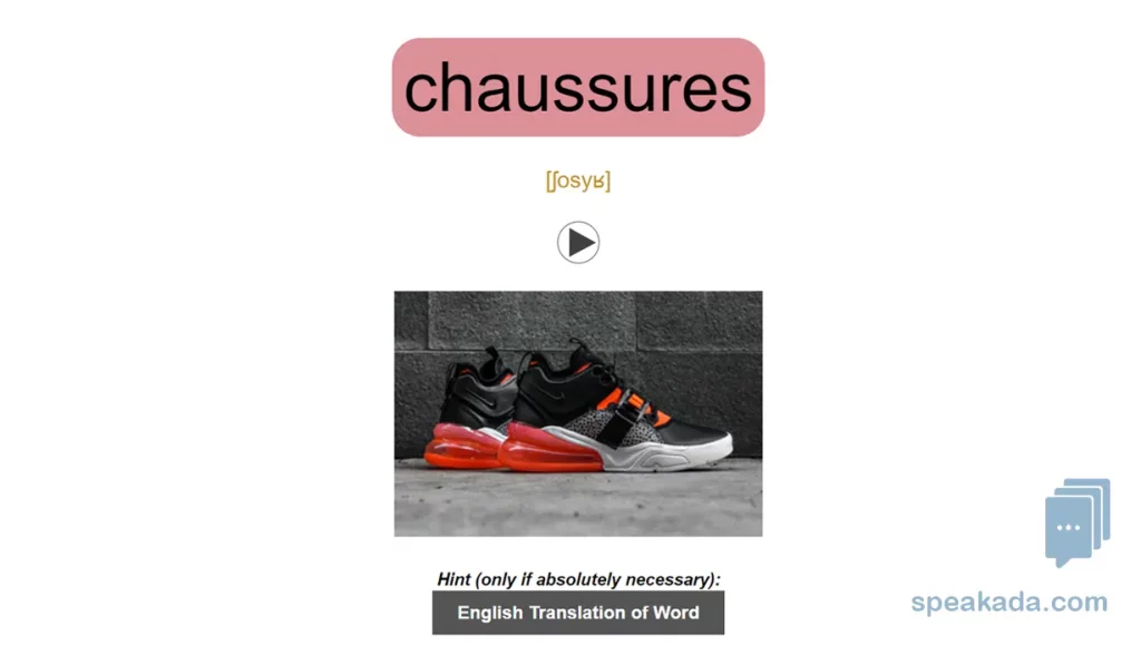 French 500 Picture Words — gender color example 4c
