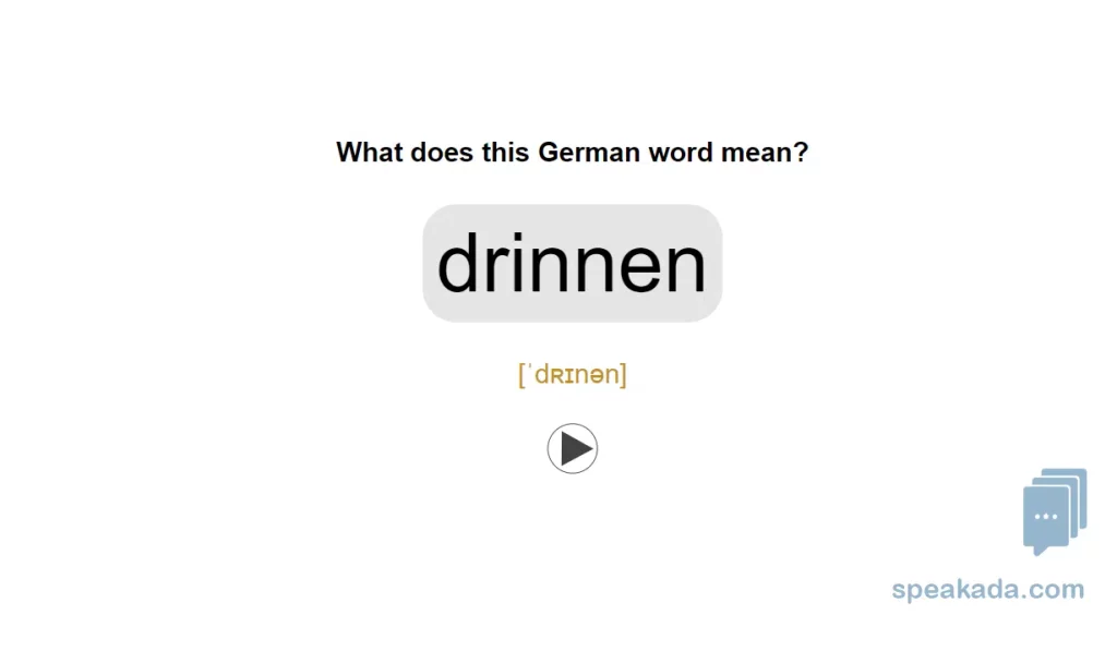 Word-to-picture card — see the German word, visualise the image