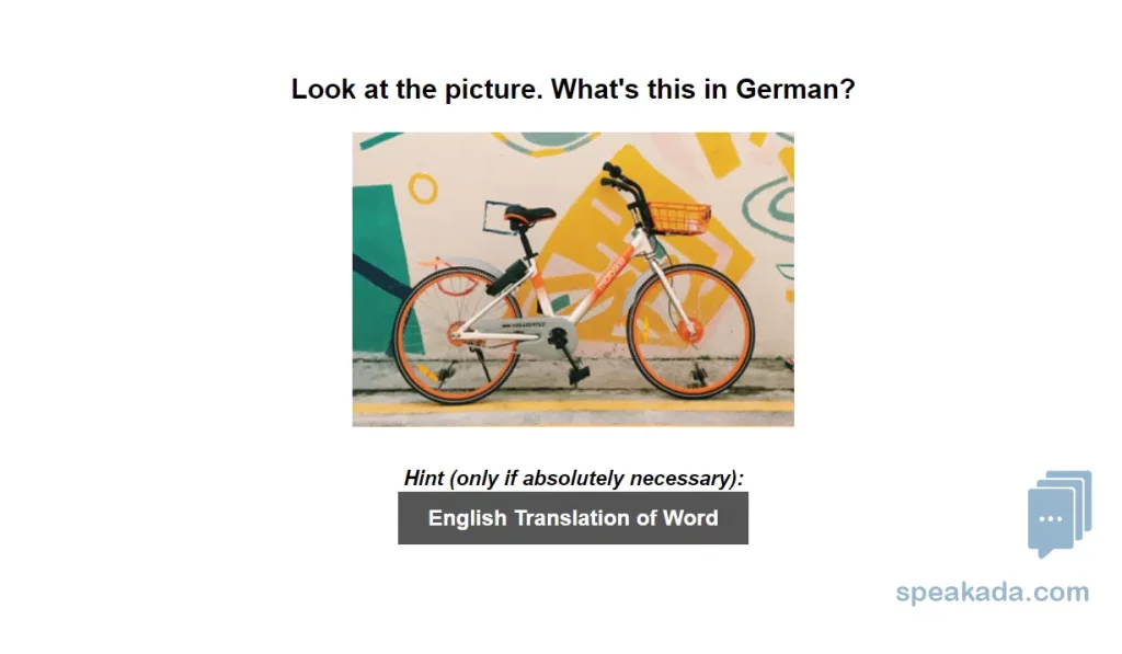 Another picture-to-word example with a different vocabulary category