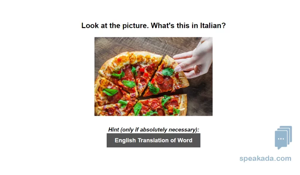 Italian 500 Picture Words example flashcard