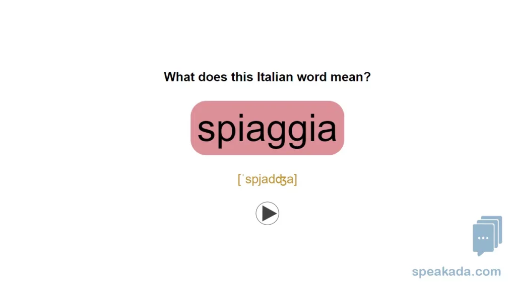 Italian 500 Picture Words — back of card showing audio and IPA