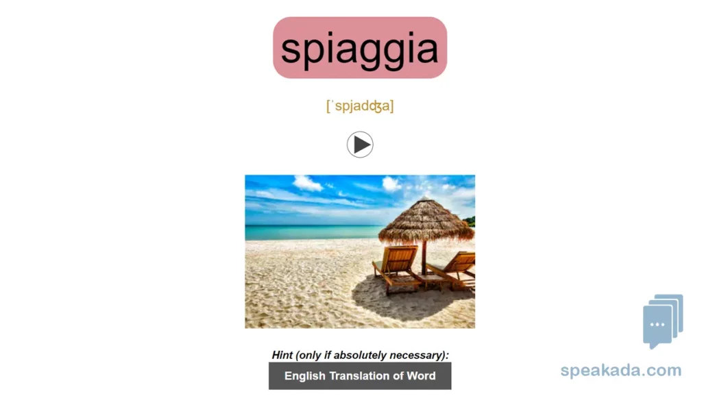 Italian 500 Picture Words — gender color coding shown on card