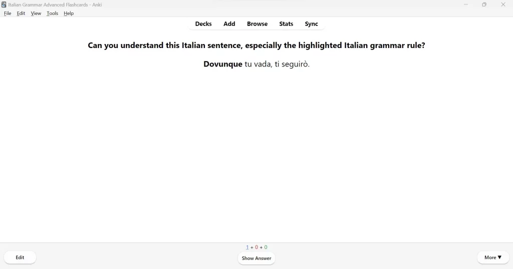 Italian Grammar Advanced — spaced repetition review