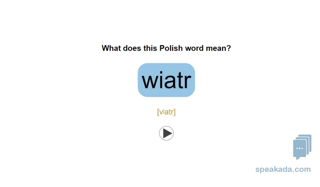 Word-to-picture card — see the Polish word, visualise the image