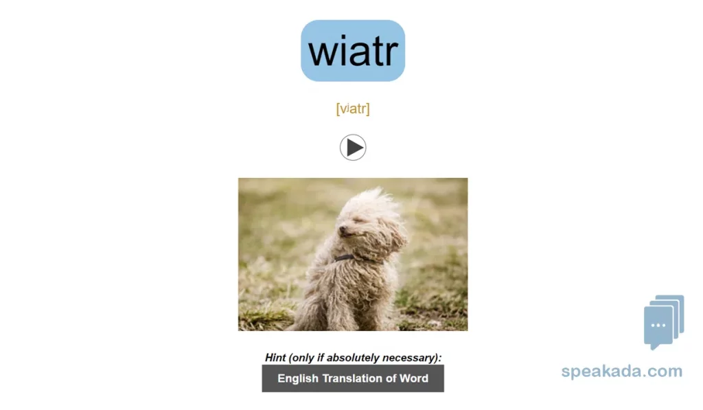 Polish 500 Picture Words Flashcards example flashcard