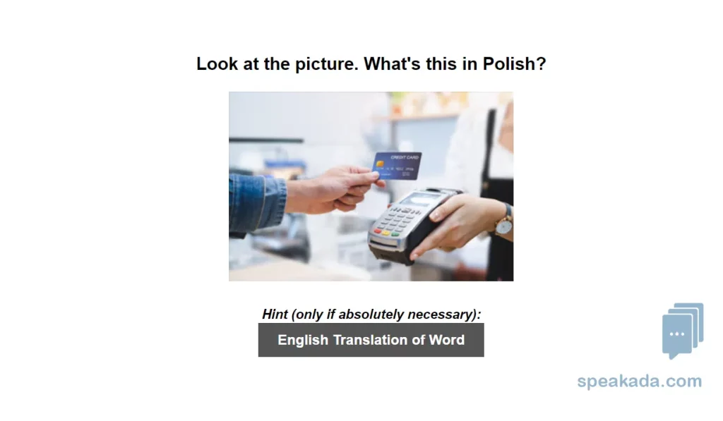 Another picture-to-word example with a different vocabulary category