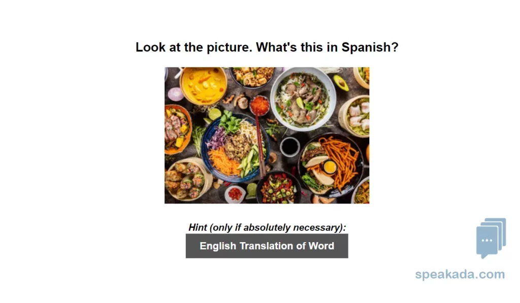 Another picture-to-word example with a different vocabulary category