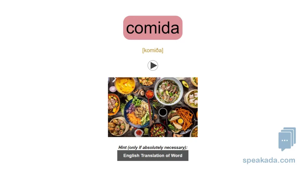 Spanish 500 Picture Words Flashcards example flashcard