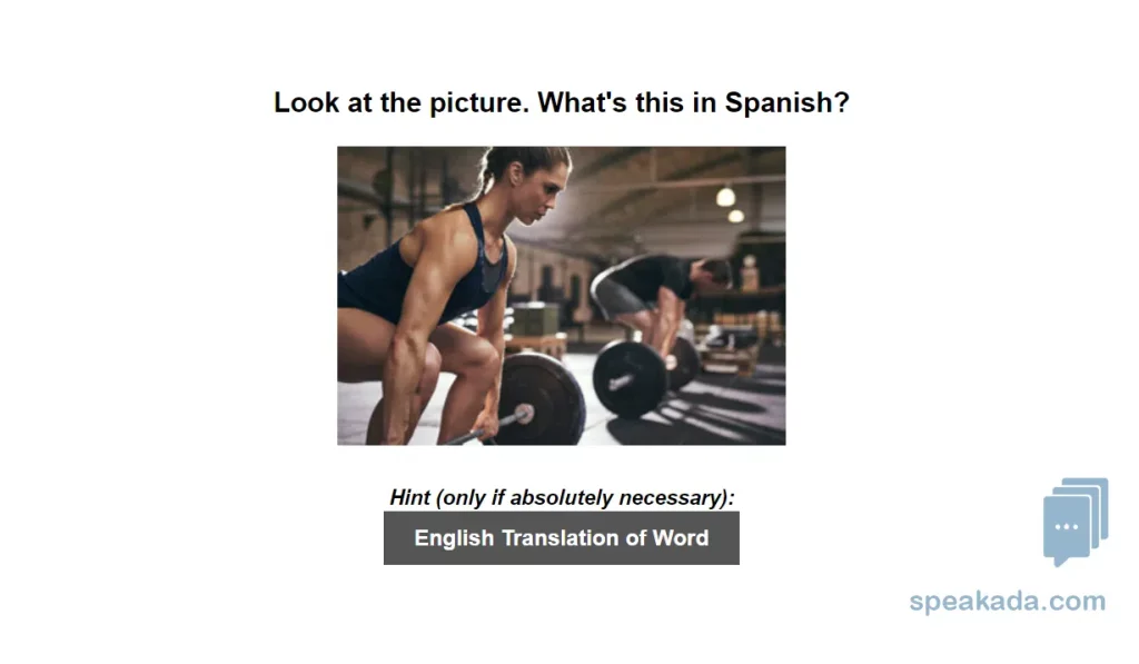 Spanish 500 Picture Words — front of card showing image