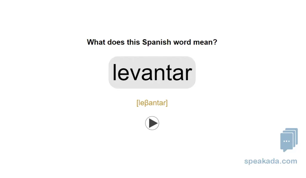 Spanish 500 Picture Words — back of card showing audio and IPA