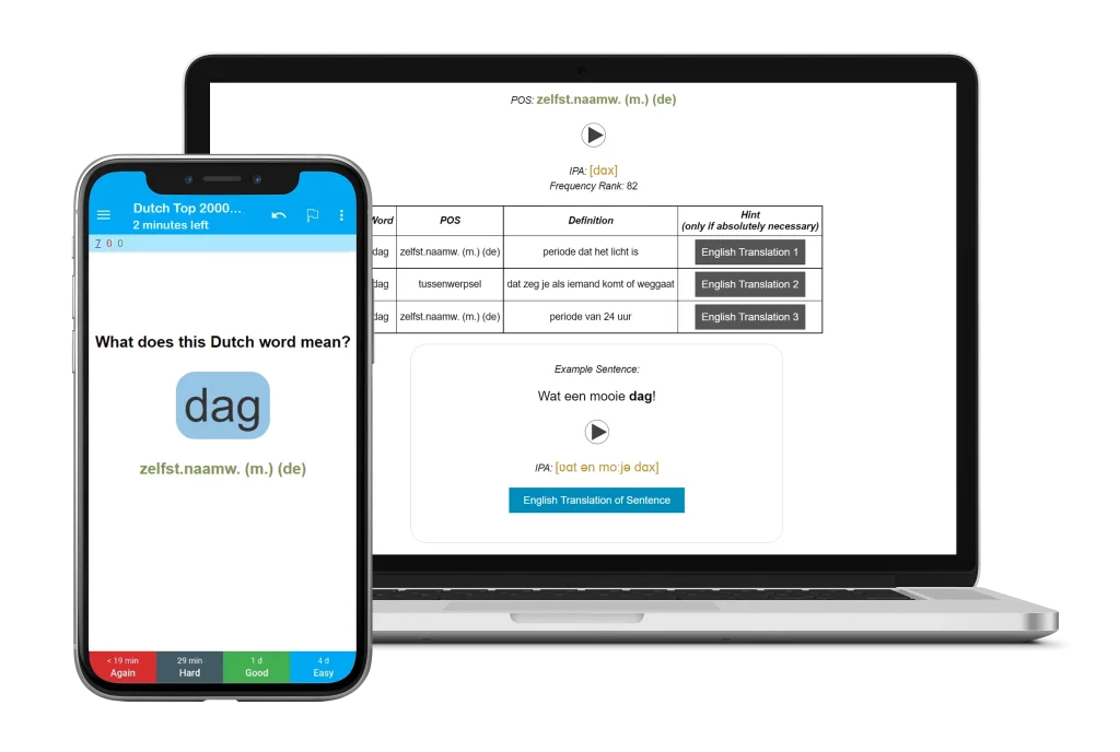 Dutch Top 2000 Words Flashcards on Anki