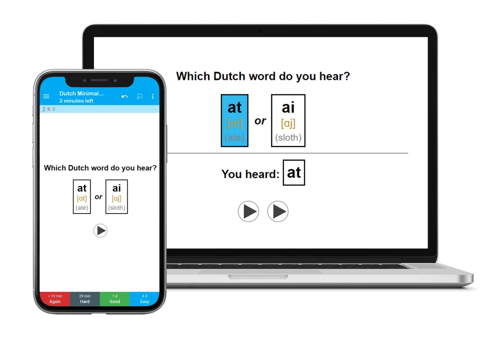 Dutch Minimal Pairs Flashcards on Anki