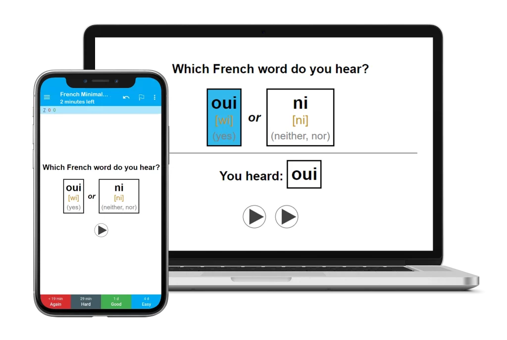 French Minimal Pairs Flashcards on Anki