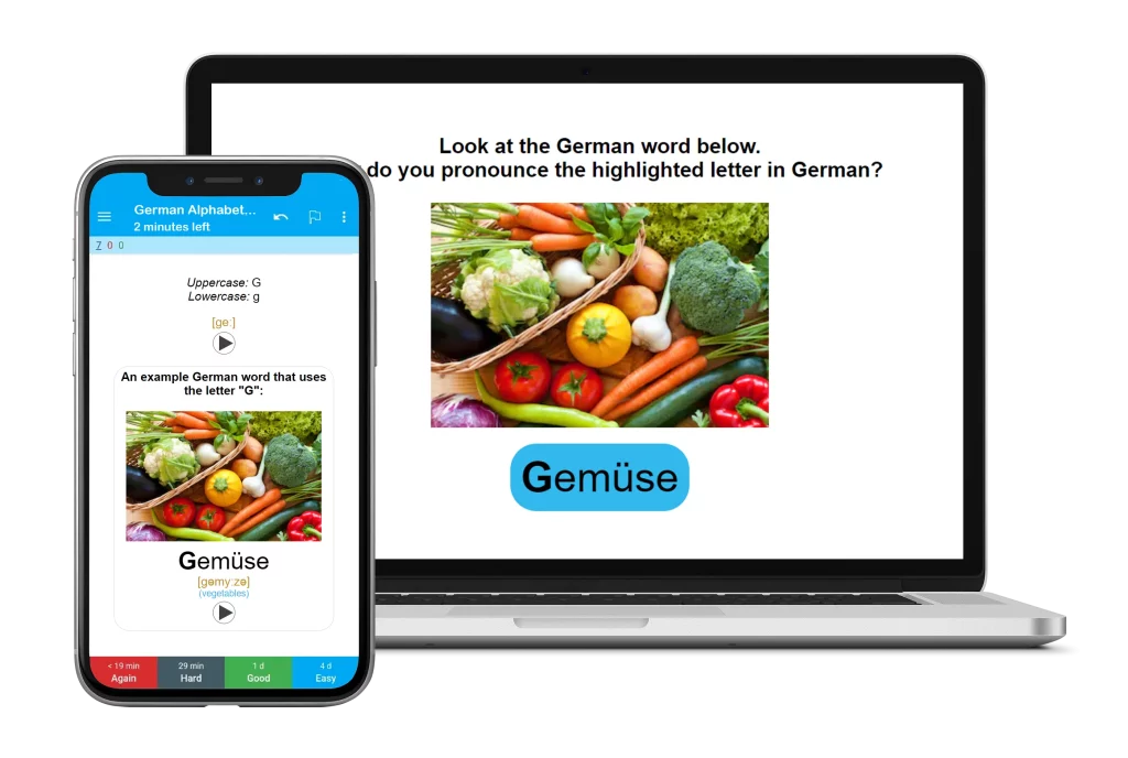 German Alphabet Flashcards on Anki