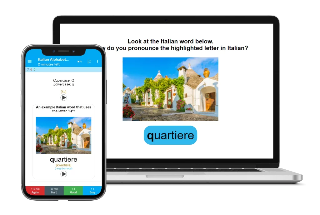 Italian Alphabet Flashcards on Anki