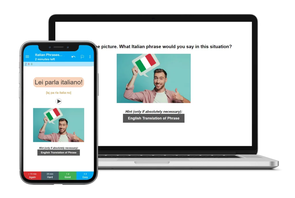 Italian Common Phrases Flashcards on Anki