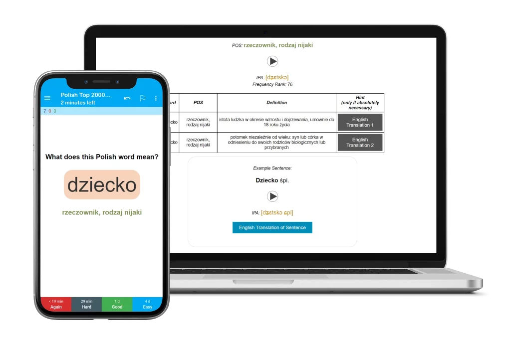 Polish Top 2000 Words Flashcards on Anki