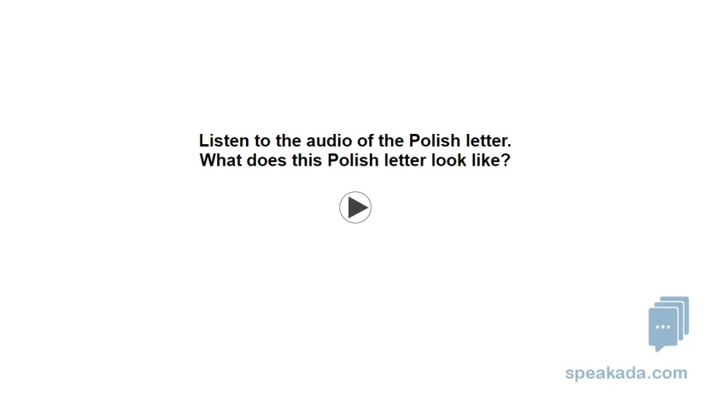 Polish Alphabet Flashcards example flashcard