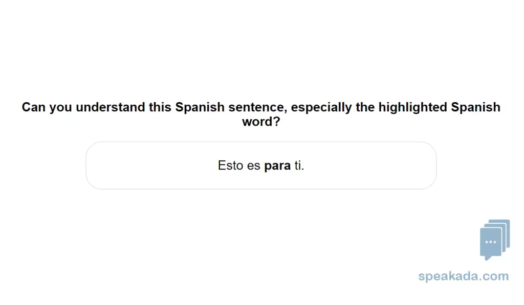 Spanish Top 2000 Words example flashcard