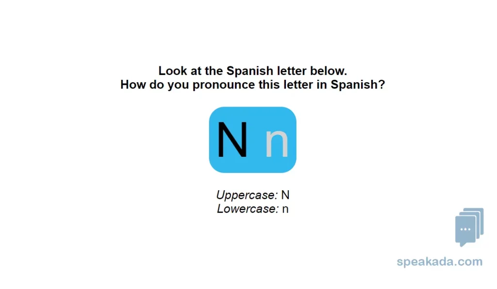 Front of flashcard — Spanish letter with audio prompt