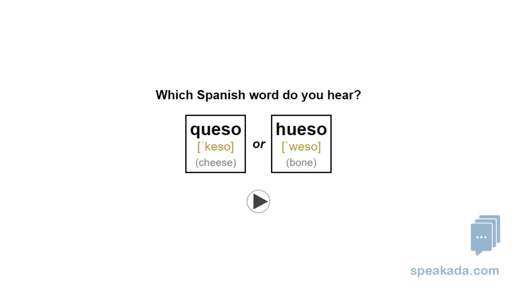 Spanish Minimal Pairs Flashcards example flashcard