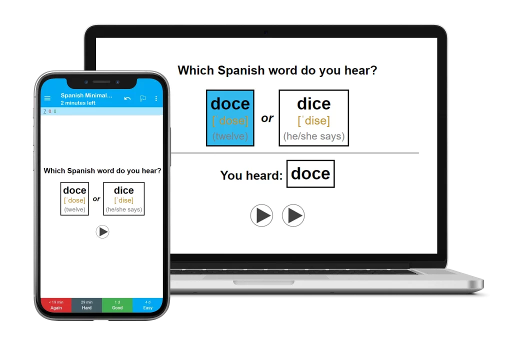 Spanish Minimal Pairs Flashcards on Anki