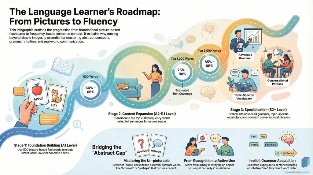 From Picture Flashcards to Sentence Context: Your Language Learning Progression Guide