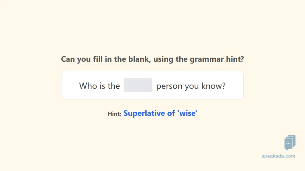 Front of Fill-in-the-Blank card: produce the correct grammatical form to complete the sentence