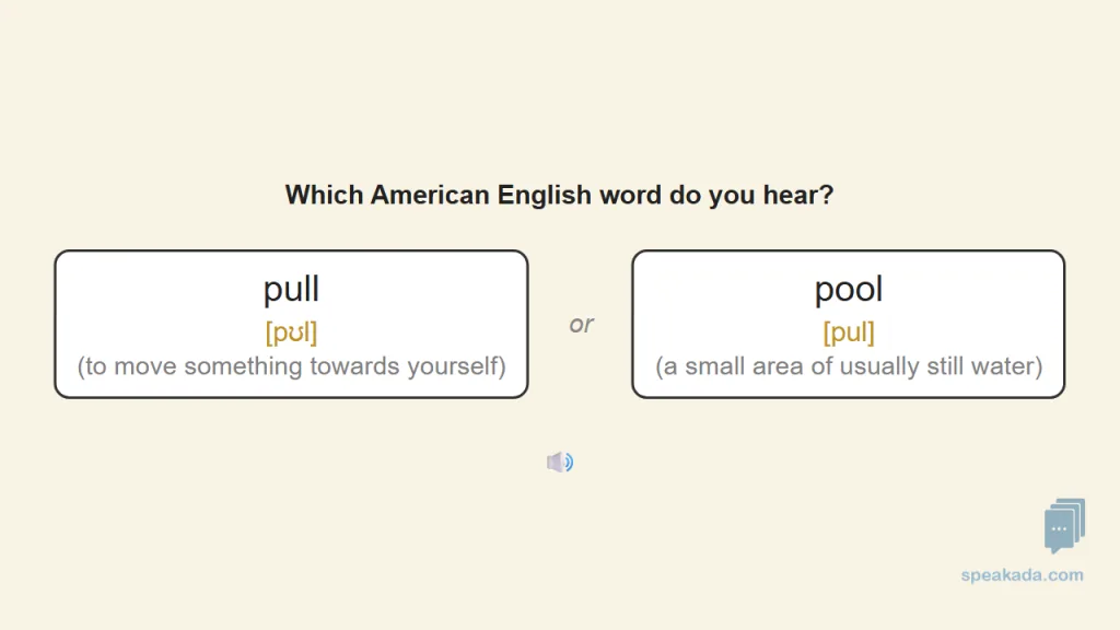 Front of flashcard — one word of the minimal pair with IPA transcription