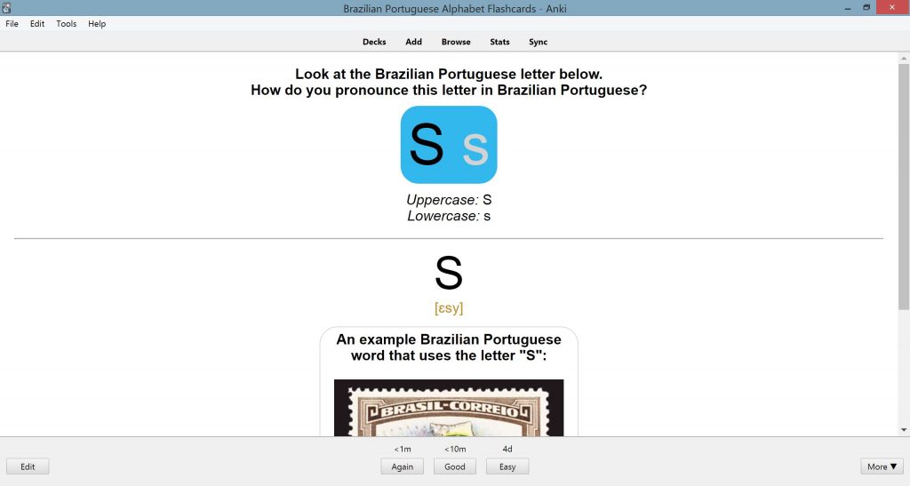 PORTUGUESE Alphabet FLASHCARD with picture, Learning PORTUGUESE