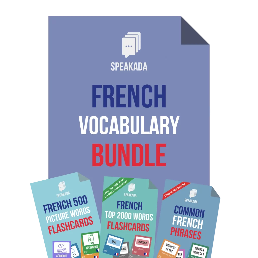 Essential French Vocabulary (3-page) Teaching Resources